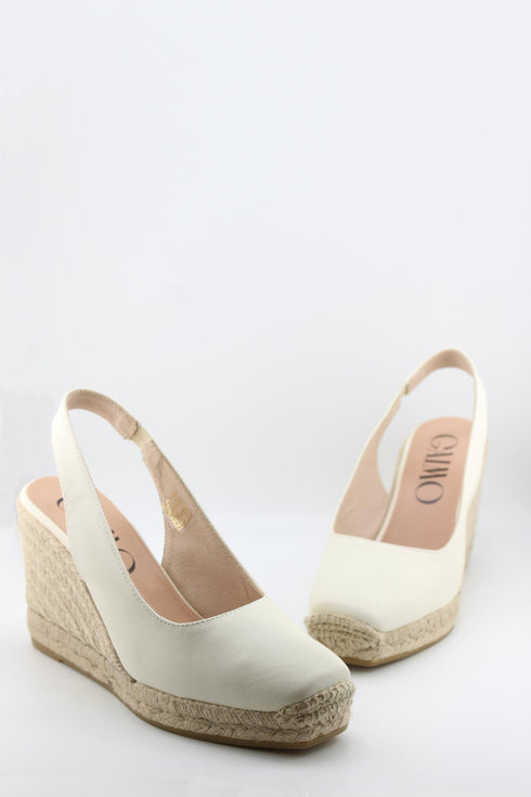 Gaimo Round-Toe Espadrille Wedge Slingback